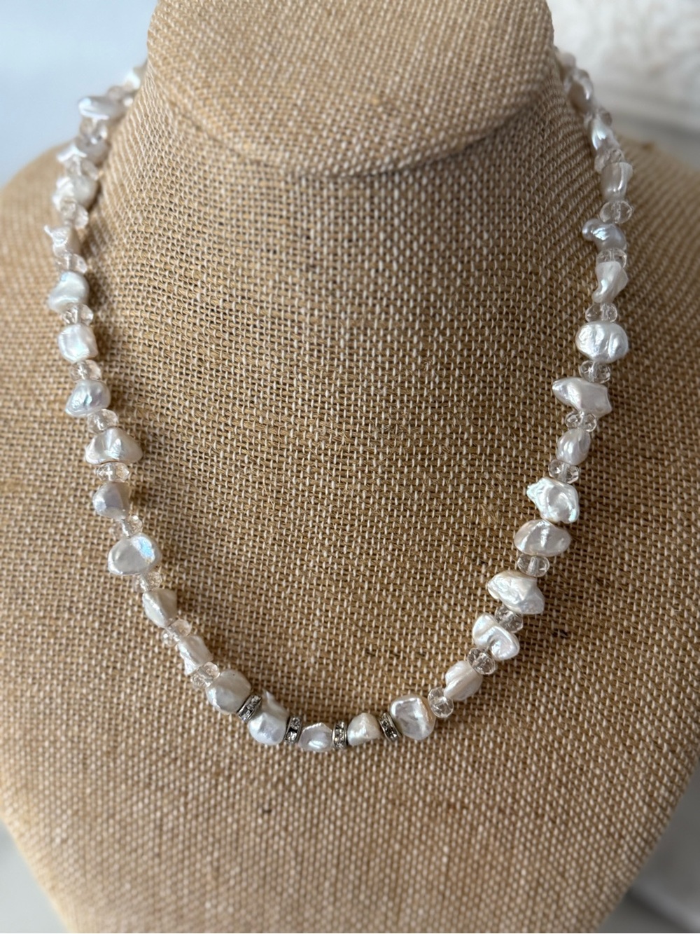 Freshwater Pearl Nugget Necklace - White
